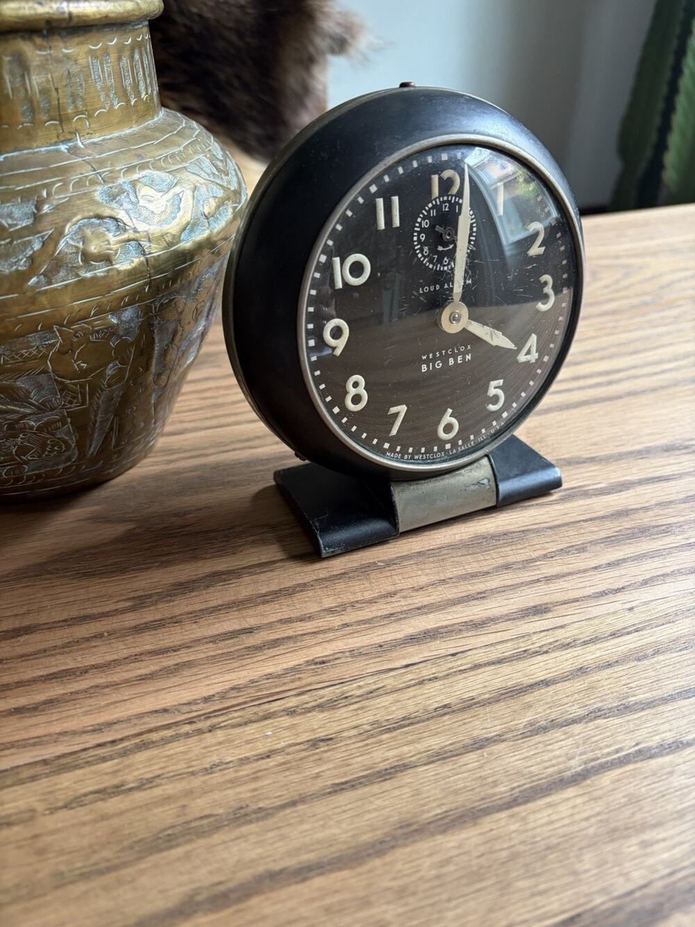 Vintage 1940s Westclox Big Ben Luminous Black Dial Style 5 'Loud Alarm' Clock